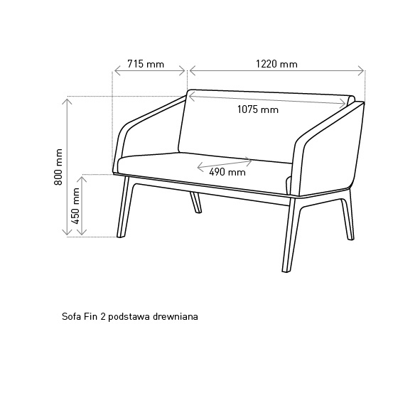 Marbet Pohovka FIN 2 s opěrkami dřevěná konstrukce