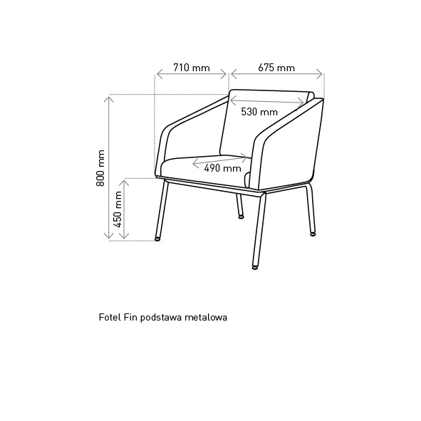 Marbet Křeslo FIN s opěrkami kovová konstrukce