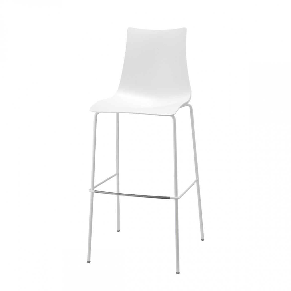 ZEBRA TECHNOPOLYMER BARSTOOL H.80/H.65 tubular coated steel