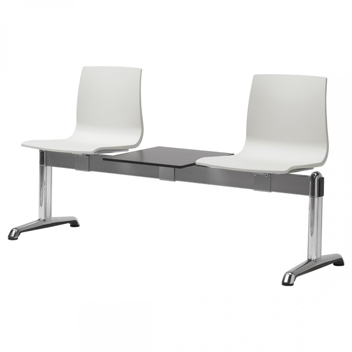 PANCA ATTESA ALICE with shelf - fire retardant seats