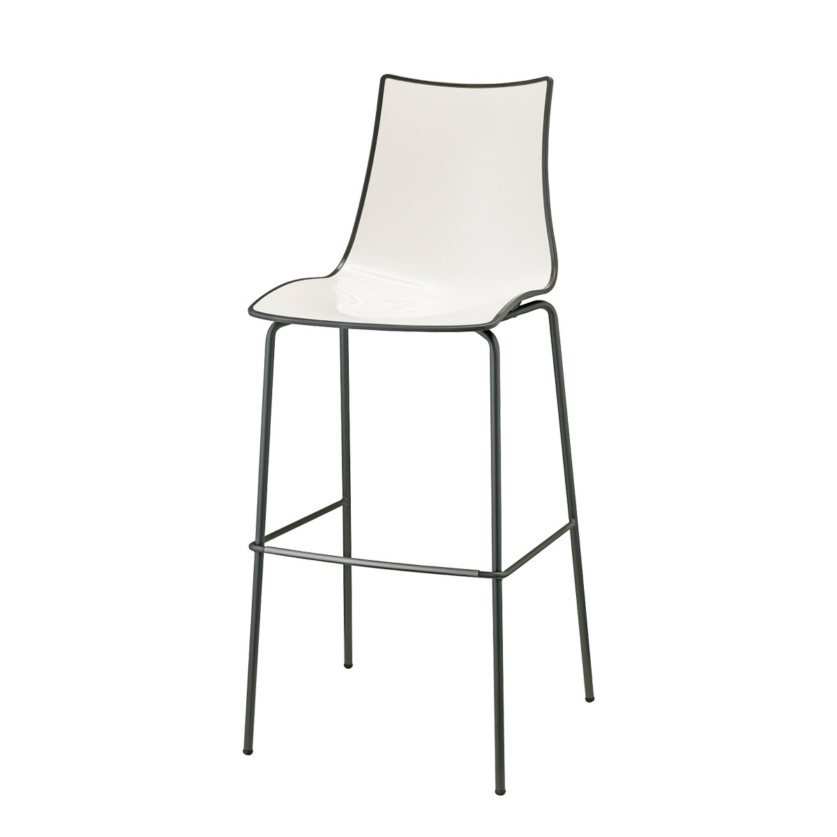 ZEBRA BICOLORE BARSTOOL h.80 tubular coated steel