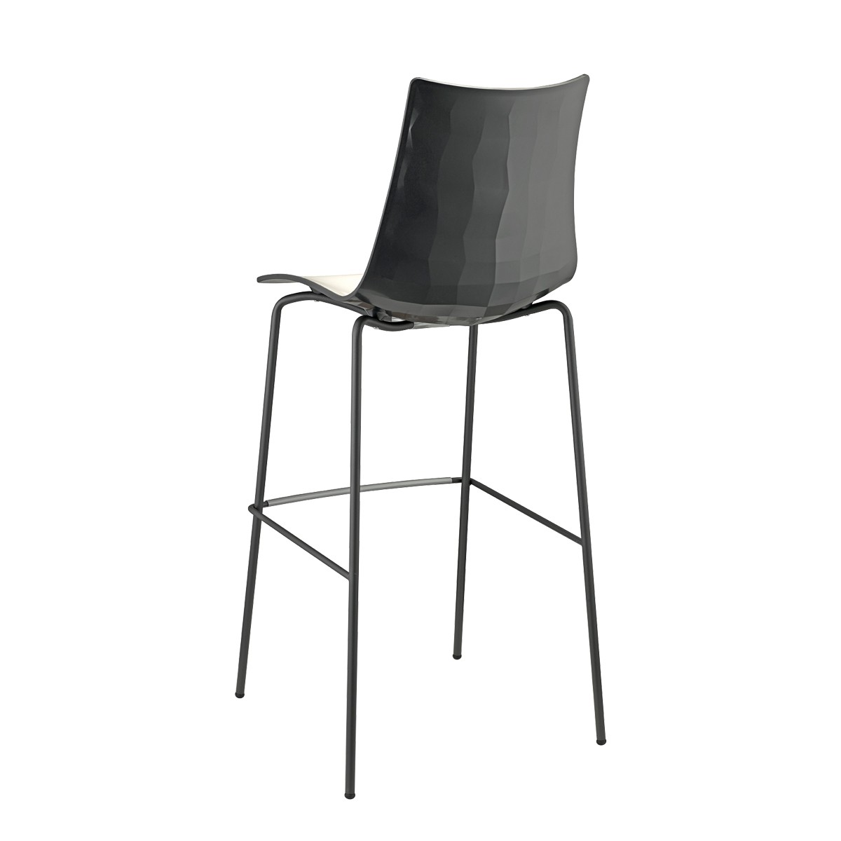 ZEBRA BICOLORE BARSTOOL h.80 tubular coated steel