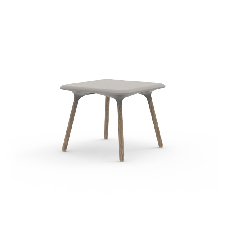 SLOO TABLE 90 IROKO WOOD LEGS